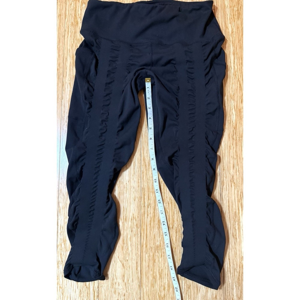 Sweetflexx Leggings Womens Sz 8 Black High Rise Textured Resistance Band Shaping - Picture 2 of 5